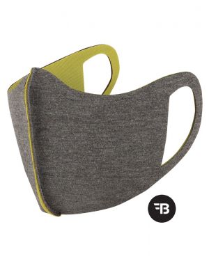 Mondkapje  health mask uitwasbaar grijs lime 